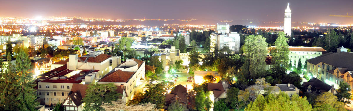 Berkeley campus at night
