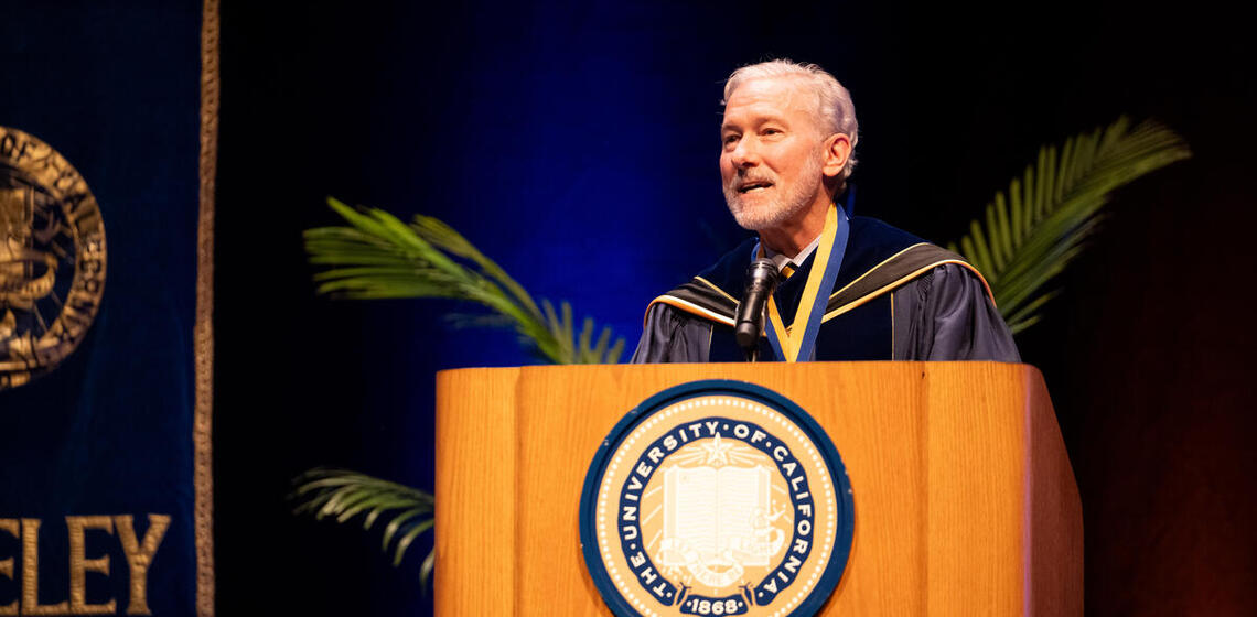 rich lyons speaking at his inauguration ceremony