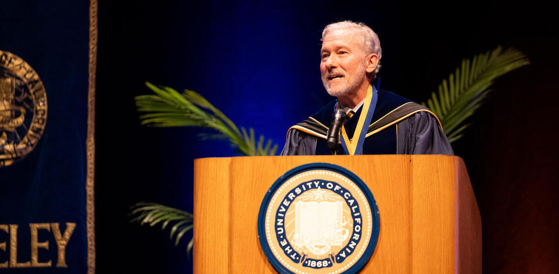 rich lyons speaking at his inauguration ceremony